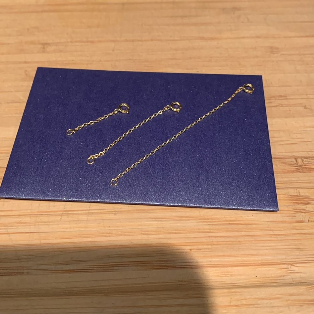 Set of 3 sterling 14k gold plated necklace extenders